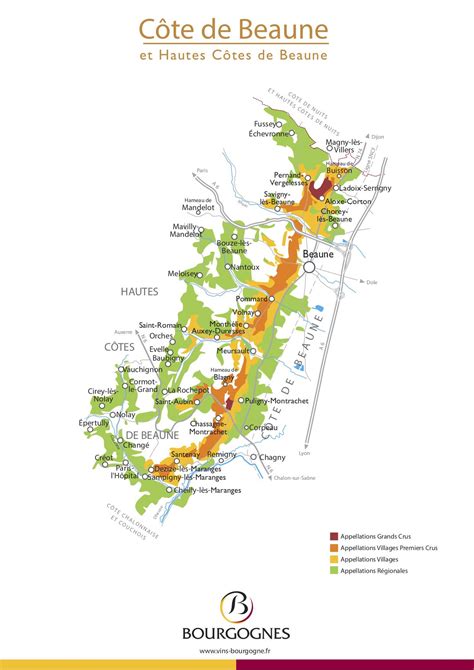 Carte des terroirs de la Côte de Beaune