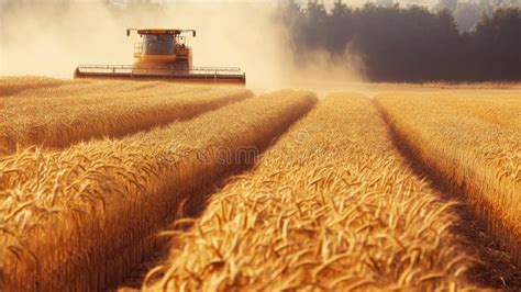 Miscanthus field being harvested
