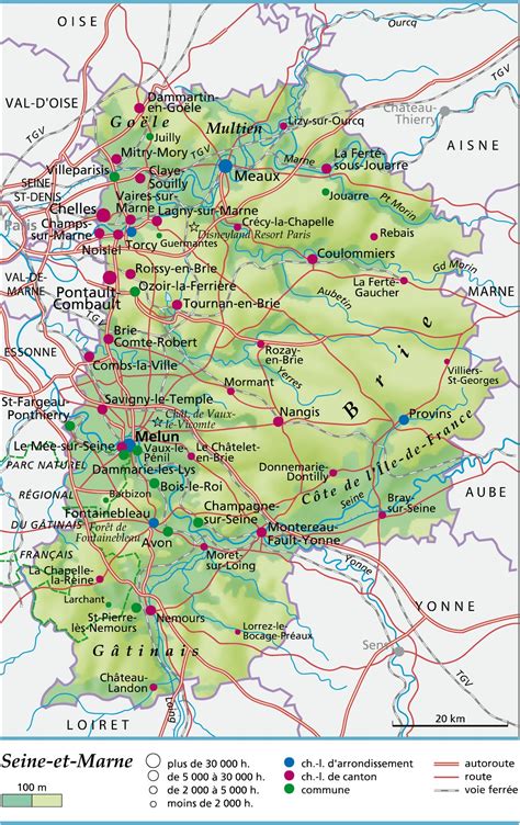 Carte de la Seine-et-Marne avec des points indiquant les fermes de cueillette
