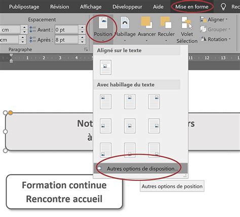 Interface de Pages montrant les options de Disposition pour les bordures