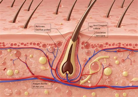 Illustration anatomique du follicule pileux