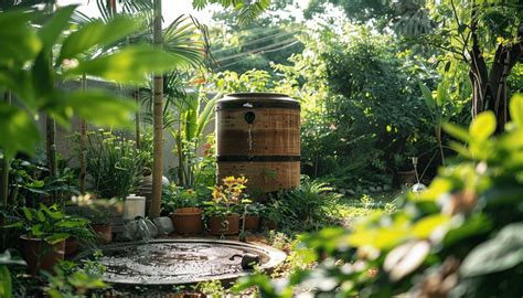 Jardin écologique avec plantes indigènes et récupération d'eau de pluie