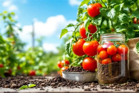 Tomates luxuriantes avec compost