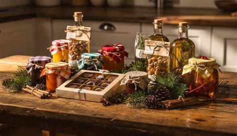 divers cadeaux de Noël faits maison, y compris des bougies et des biscuits