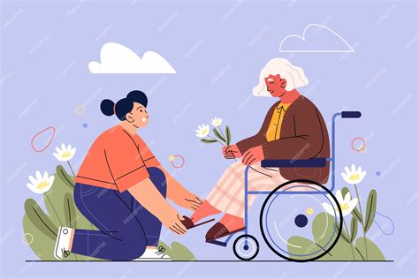 Illustration d'une personne âgée avec un jeune aidant, symbolisant la protection et l'accompagnement