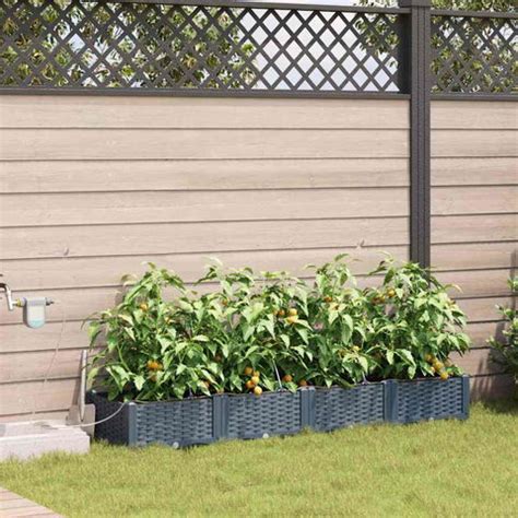 Jardinière rectangulaire avec système d'arrosage intégré