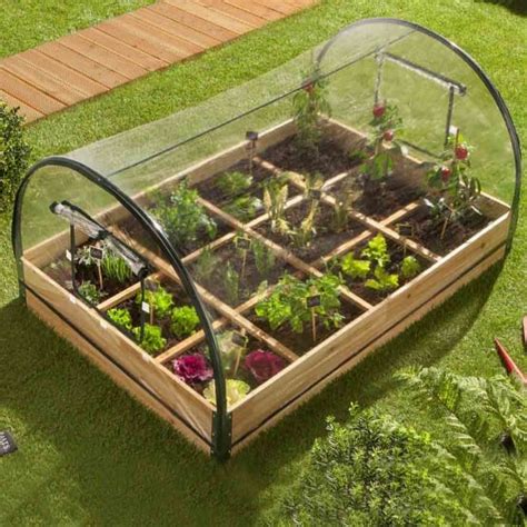 Schéma d'un carré potager avec serre