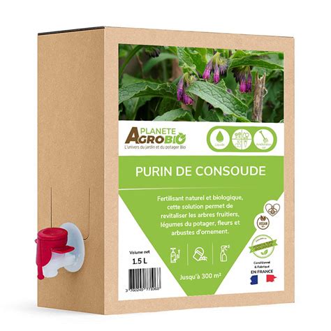 infographie sur les dilutions du purin de consoude pour les différentes cultures