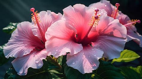 fleurs d'hibiscus en gros plan
