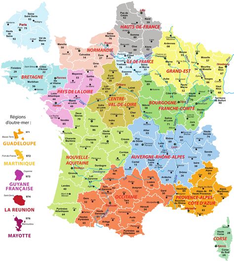 Carte de France des régions arboricoles