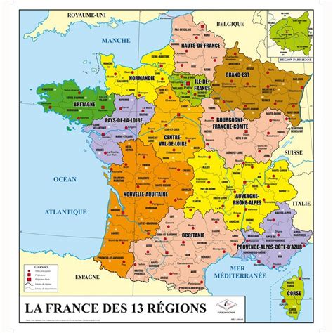 Carte de France illustrant les principales régions de production fruitière