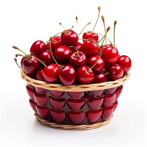 Panier rempli de cerises griottes fraîchement récoltées