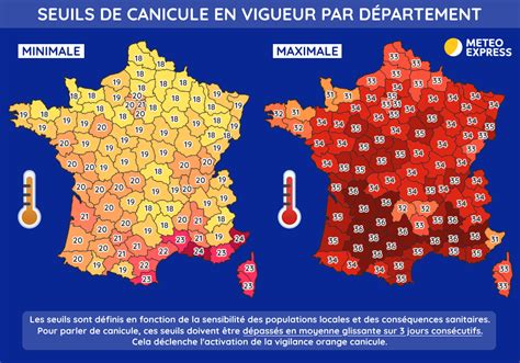 Carte thermique montrant les zones de vigilance canicule en France