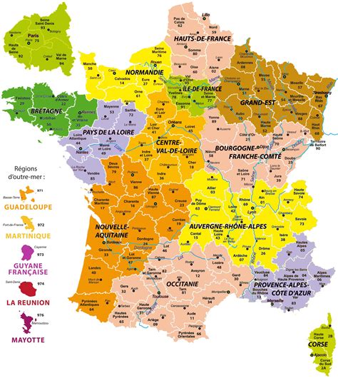 Carte de France mettant en évidence les régions citées : Pays de la Loire, Corse, Centre, Aquitaine, Rhône-Alpes