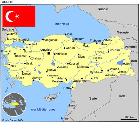 Carte de la Turquie en Europe