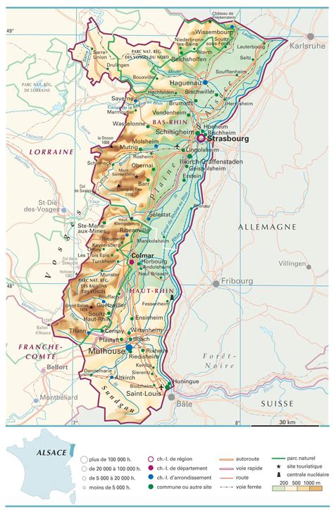 Carte ancienne de l'Alsace viticole