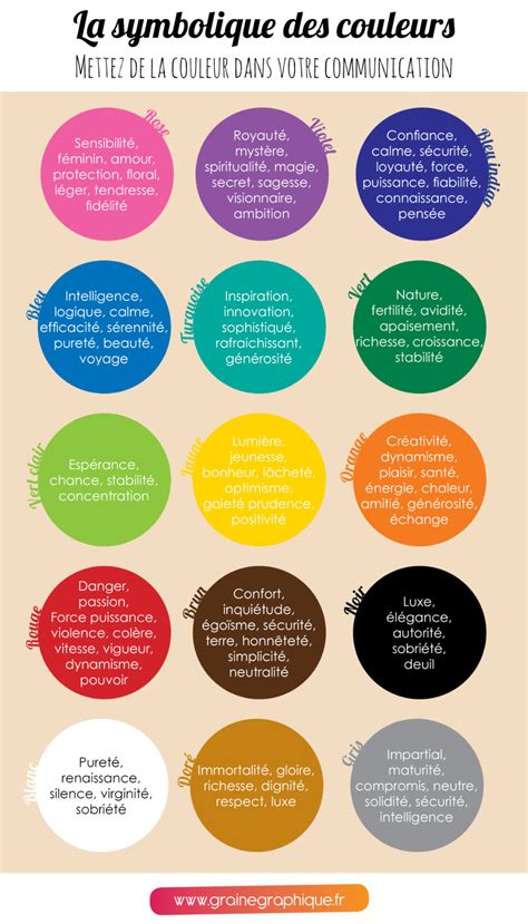 Infographie sur la symbolique des couleurs d'hortensias
