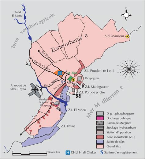 Carte de localisation des zones industrielles et sites de compostage dans le Var