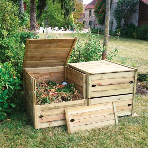 Composteur en bois rectangulaire