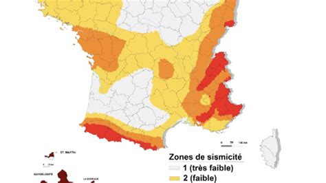 Carte de zonage sismique de la France