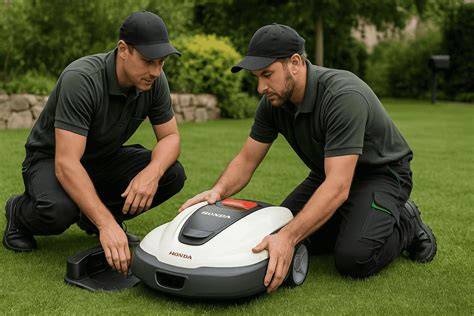 Schéma de fonctionnement d'un robot tondeuse Husqvarna