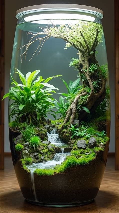 Terrarium avec bonsaï miniature