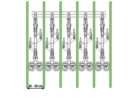 Illustration d'une caméra de bineuse analysant les rangs de culture