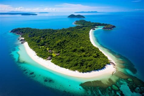 Vue aérienne d'une île tropicale isolée utilisée pour le tournage